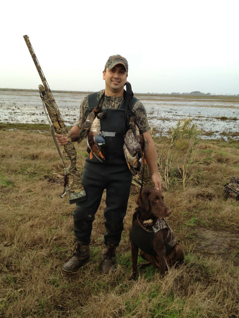 Jason Netek and Lacy on hunting trip - January 2012
